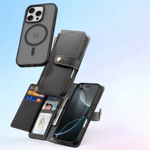 iPhone 16 PRO MAX kaaned 2in1 nahast Dux Ducis Lawa must 2