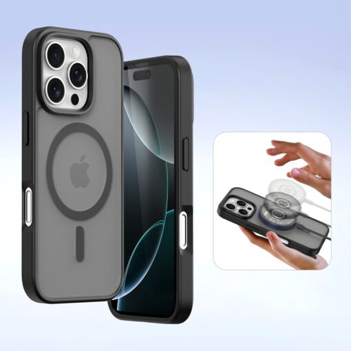 iPhone 16 PRO MAX kaaned 2in1 nahast Dux Ducis Lawa must 5