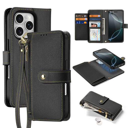 iPhone 16 PRO MAX kaaned 2in1 nahast Dux Ducis Lawa must