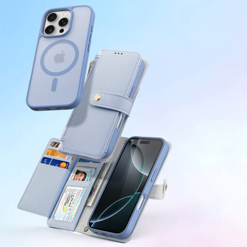 iPhone 16 PRO MAX kaaned 2in1 nahast Dux Ducis Lawa sinine 2