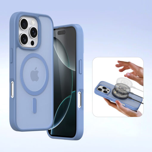 iPhone 16 PRO MAX kaaned 2in1 nahast Dux Ducis Lawa sinine 5