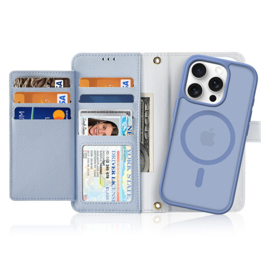 iPhone 16 PRO kaaned 2in1 nahast Dux Ducis Lawa sinine 1