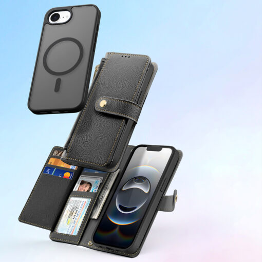 iPhone 16E kaaned 2in1 nahast Dux Ducis Lawa must 3