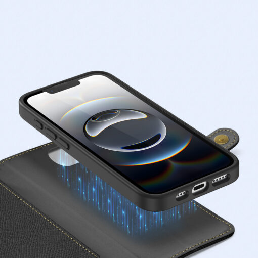 iPhone 16E kaaned 2in1 nahast Dux Ducis Lawa must 5