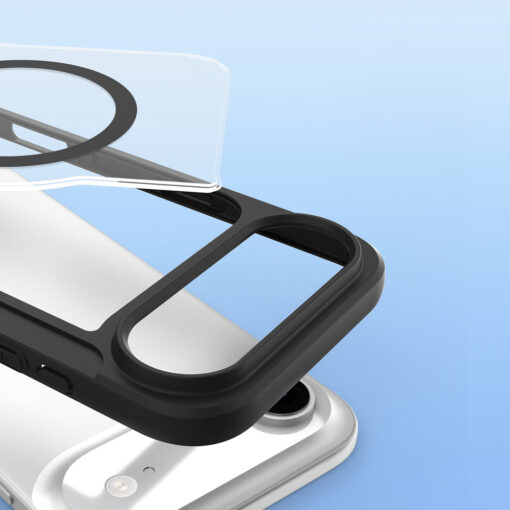 iPhone 17 AIR kaaned MagSafe Dux Ducis Skin X Pro plastikust taguse ja silikoonist servaga must 10