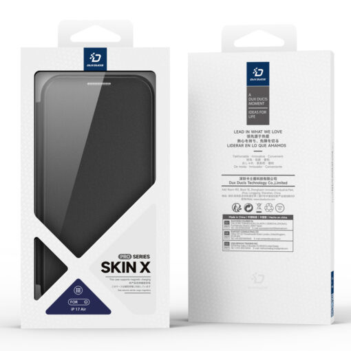 iPhone 17 AIR kaaned MagSafe Dux Ducis Skin X Pro plastikust taguse ja silikoonist servaga must 2