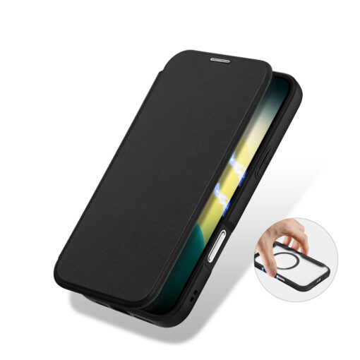 iPhone 17 AIR kaaned MagSafe Dux Ducis Skin X Pro plastikust taguse ja silikoonist servaga must 7