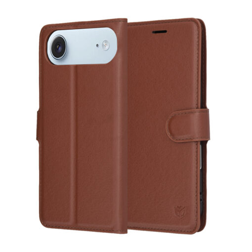 iPhone 17 AIR kaaned kunstnahast Leather Folio pruun 1