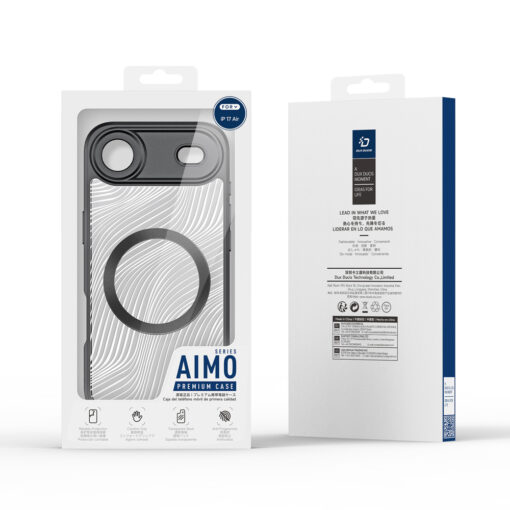 iPhone 17 AIR umbris MagSafe silikoonist ja plastikust Aimo Series must 8