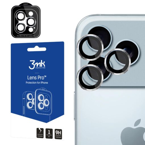 iPhone 17 PRO 17 PRO MAX kaamera kaitseklaas 3mk Lens Protect PRO silver