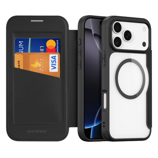 iPhone 17 PRO MAX kaaned MagSafe Dux Ducis Skin X Pro plastikust taguse ja silikoonist servaga must 1