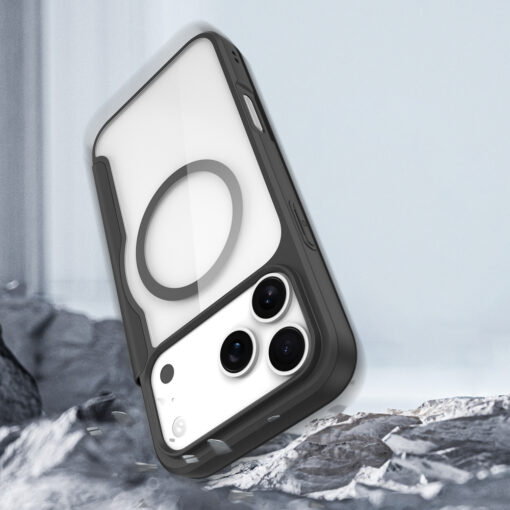 iPhone 17 PRO MAX kaaned MagSafe Dux Ducis Skin X Pro plastikust taguse ja silikoonist servaga must 11