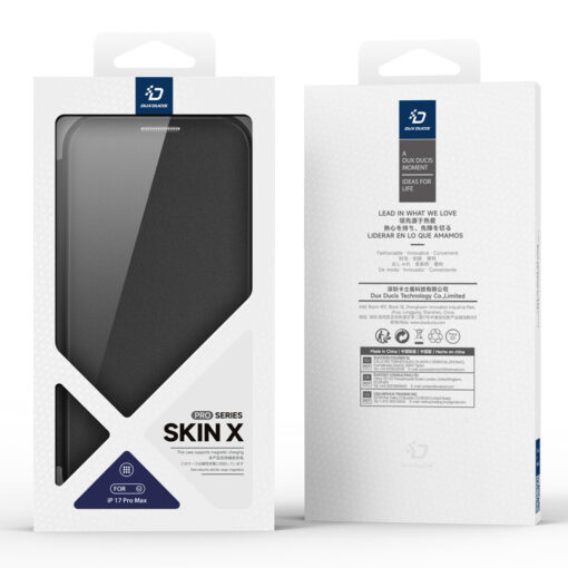 iPhone 17 PRO MAX kaaned MagSafe Dux Ducis Skin X Pro plastikust taguse ja silikoonist servaga must 2