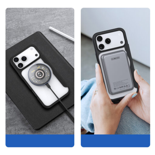 iPhone 17 PRO MAX kaaned MagSafe Dux Ducis Skin X Pro plastikust taguse ja silikoonist servaga must 5