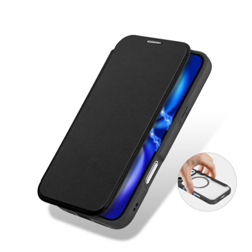 iPhone 17 PRO MAX kaaned MagSafe Dux Ducis Skin X Pro plastikust taguse ja silikoonist servaga must 7