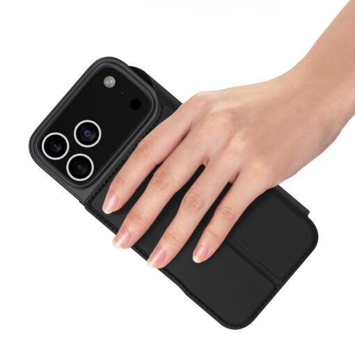 iPhone 17 PRO MAX kaaned kunstnahast Dux Ducis Skin Pro must 5