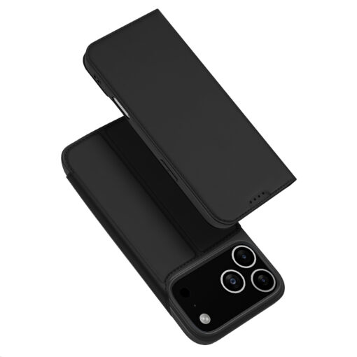 iPhone 17 PRO MAX kaaned kunstnahast Dux Ducis Skin Pro must