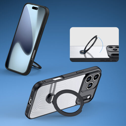 iPhone 17 PRO MAX umbris MagSafe silikoonist ja plastikust Aimo Series must 3