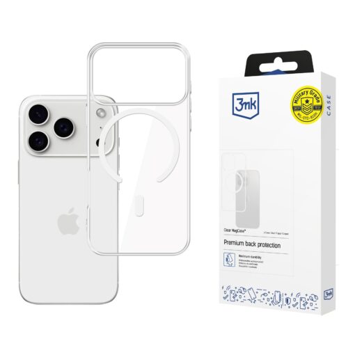 iPhone 17 PRO MAX umbris silikoonist labipaistev – 3mk Clear MagCase