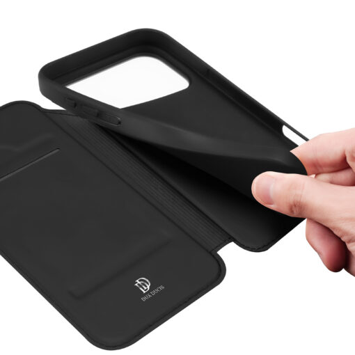 iPhone 17 PRO kaaned kunstnahast Dux Ducis Skin Pro must 5