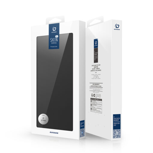 iPhone 17 PRO kaaned kunstnahast Dux Ducis Skin Pro must 6