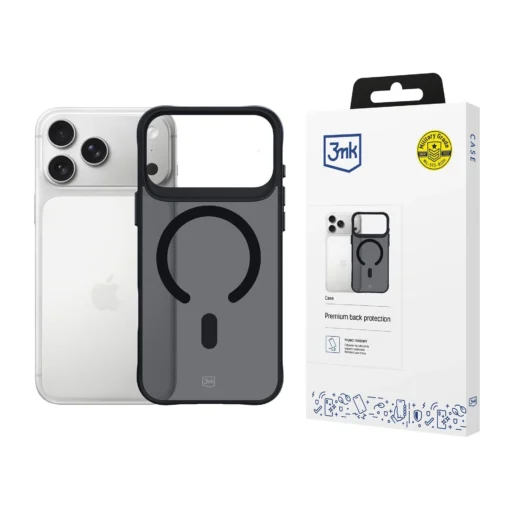 iPhone 17 PRO umbris silikoonist servadega – 3mk Smoke MagCase 15
