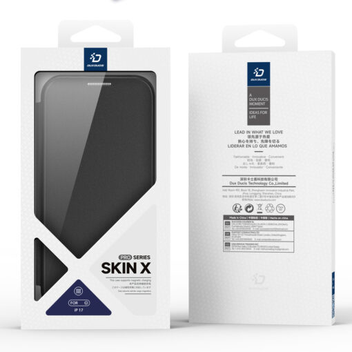 iPhone 17 kaaned MagSafe Dux Ducis Skin X Pro plastikust taguse ja silikoonist servaga must 2