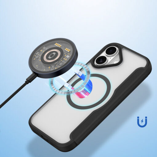 iPhone 17 kaaned MagSafe Dux Ducis Skin X Pro plastikust taguse ja silikoonist servaga must 4