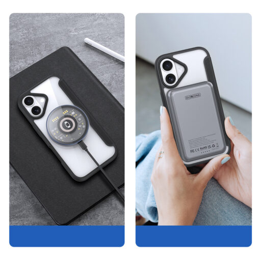 iPhone 17 kaaned MagSafe Dux Ducis Skin X Pro plastikust taguse ja silikoonist servaga must 5