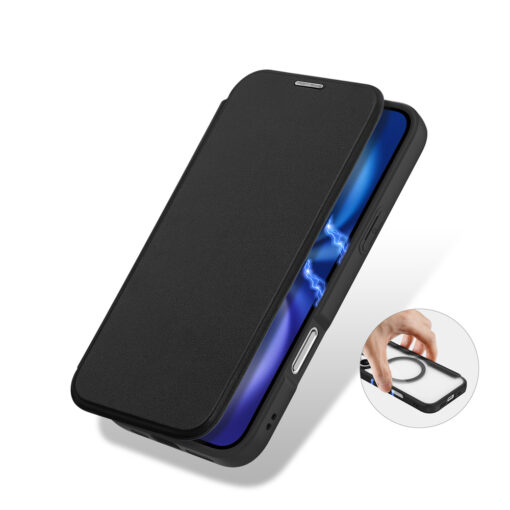 iPhone 17 kaaned MagSafe Dux Ducis Skin X Pro plastikust taguse ja silikoonist servaga must 6