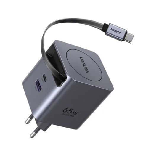 Seinalaadija UGREEN X615 65W 3A 1 x USB A 1 x USB C USB C juhtmega 8