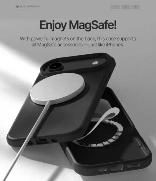 iPhone 17 AIR umbris silikoonist MagSafe Mercury Pure must 1