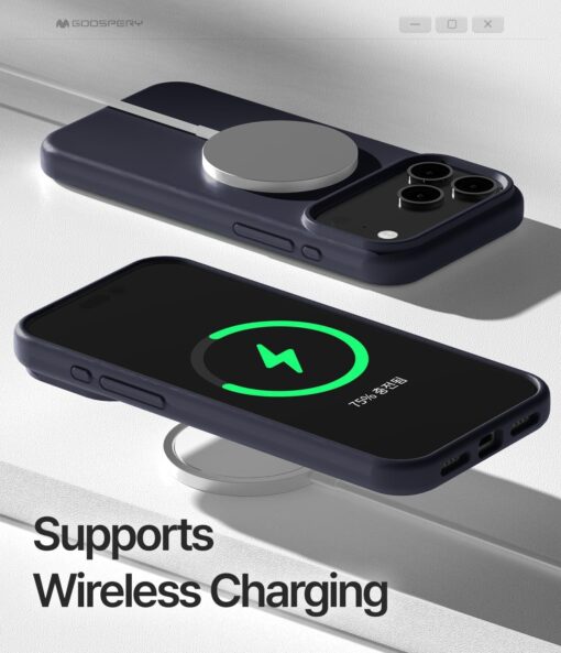 iPhone 17 PRO MAX umbris silikoonist MagSafe Mercury Pure tumesinine 2
