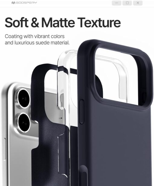 iPhone 17 PRO MAX umbris silikoonist MagSafe Mercury Pure tumesinine 3