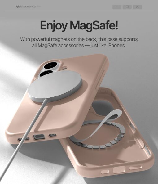 iPhone 17 umbris silikoonist MagSafe Mercury Pure roosaliivakarva 1