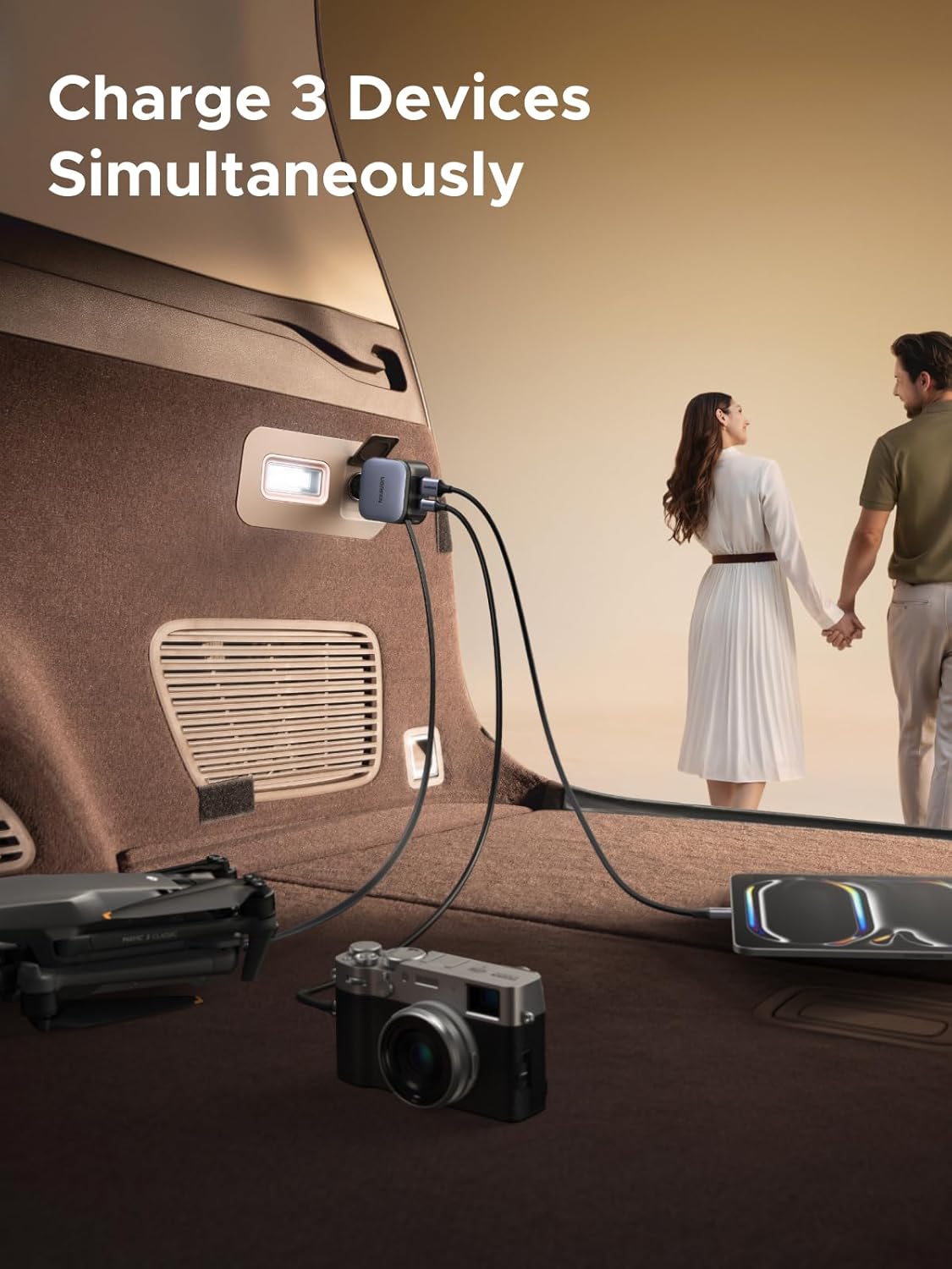 Autolaadija UGREEN 60W, 3A, USB-AUSB-C USB-C tõmmatava juhtmega (6) Autolaadija UGREEN 60W 3A USB AUSB C USB C tommatava juhtmega 6