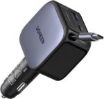 Autolaadija UGREEN 60W, 3A, USB-AUSB-C USB-C tõmmatava juhtmega (9)