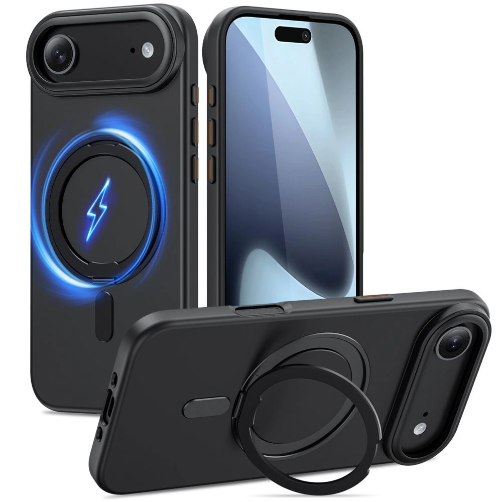 iPhone-17-AIR-umbris-silikoonist-raami-ja-plastikust-tagusega-MagSafe-MagRing-must iPhone 17 AIR umbris silikoonist raami ja plastikust tagusega MagSafe MagRing must