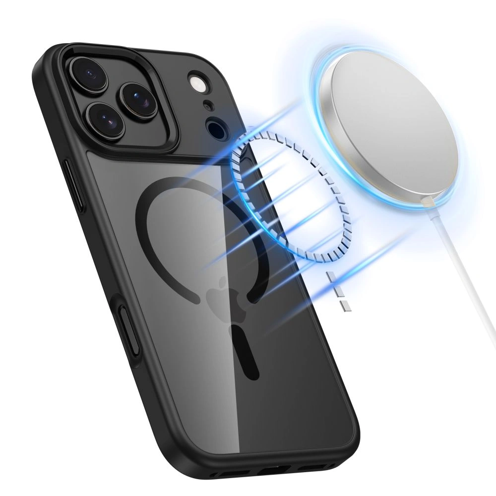 iPhone-17-PRO-MAX-umbris-silikoonist-raami-ja-plastikust-tagusega-MagSafe-MagMat-must-labipaistev-1 iPhone 17 PRO MAX umbris silikoonist raami ja plastikust tagusega MagSafe MagMat must labipaistev 1