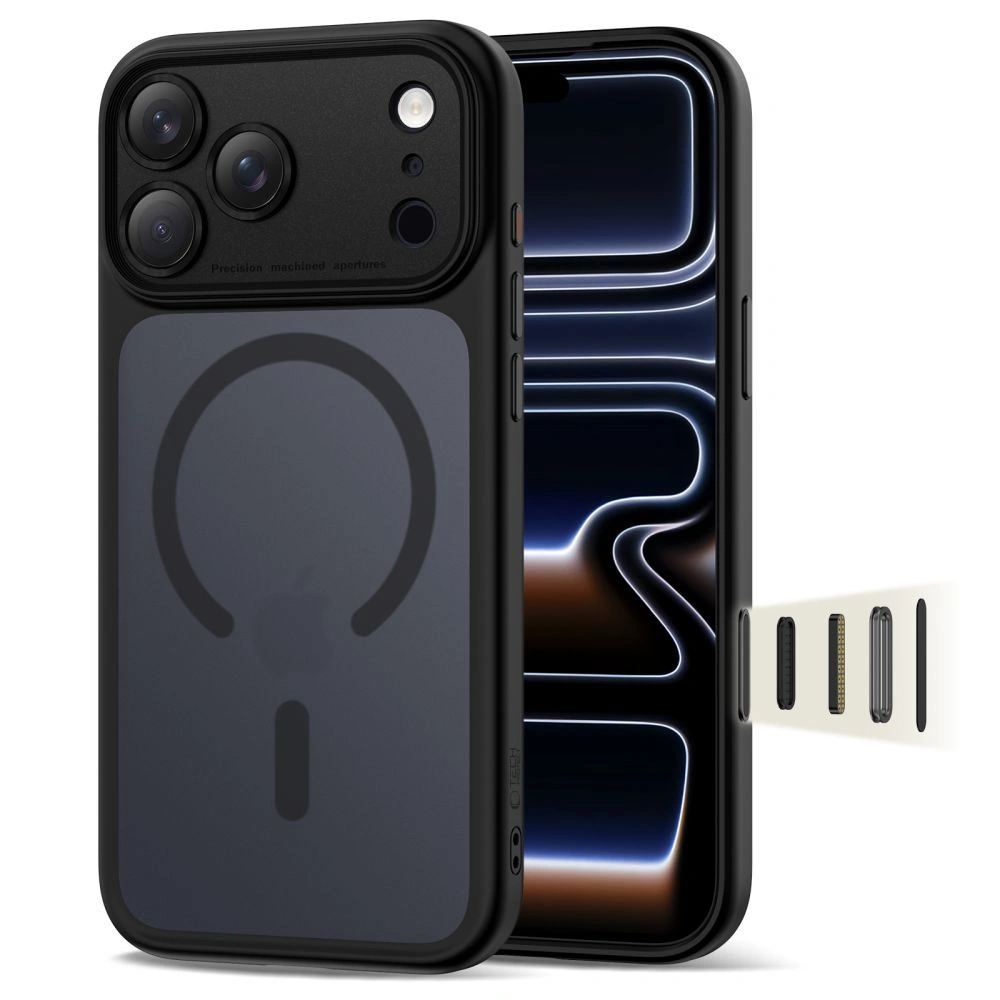 iPhone-17-PRO-MAX-umbris-silikoonist-raami-ja-plastikust-tagusega-MagSafe-MagPeak-matt-must iPhone 17 PRO MAX umbris silikoonist raami ja plastikust tagusega MagSafe MagPeak matt must