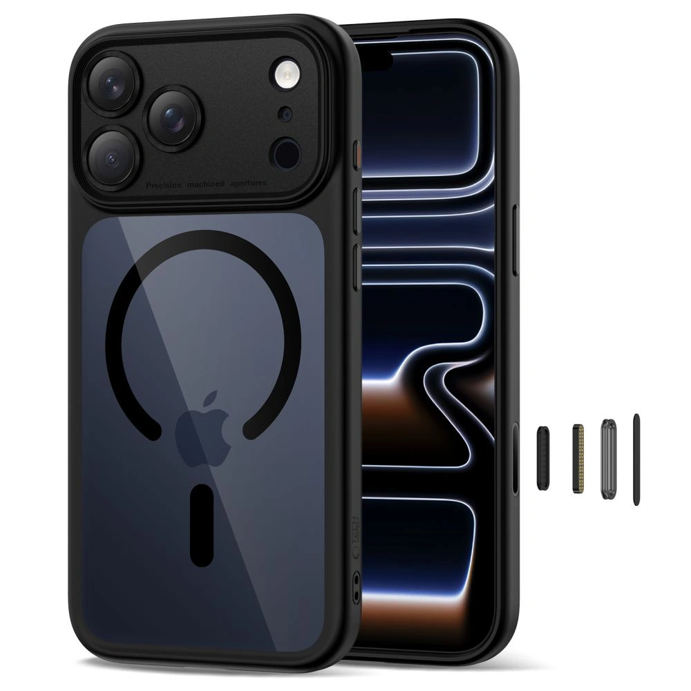 iPhone-17-PRO-MAX-umbris-silikoonist-raami-ja-plastikust-tagusega-MagSafe-MagPeak-must-labipaistev-1 iPhone 17 PRO MAX umbris silikoonist raami ja plastikust tagusega MagSafe MagPeak must labipaistev 1