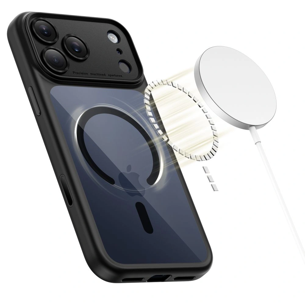 iPhone-17-PRO-MAX-umbris-silikoonist-raami-ja-plastikust-tagusega-MagSafe-MagPeak-must-labipaistev-2 iPhone 17 PRO MAX umbris silikoonist raami ja plastikust tagusega MagSafe MagPeak must labipaistev 2