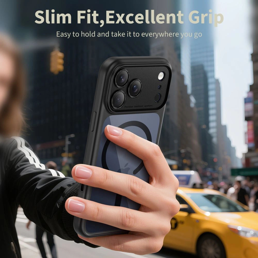 iPhone-17-PRO-MAX-umbris-silikoonist-raami-ja-plastikust-tagusega-MagSafe-MagPeak-must-labipaistev-4 iPhone 17 PRO MAX umbris silikoonist raami ja plastikust tagusega MagSafe MagPeak must labipaistev 4