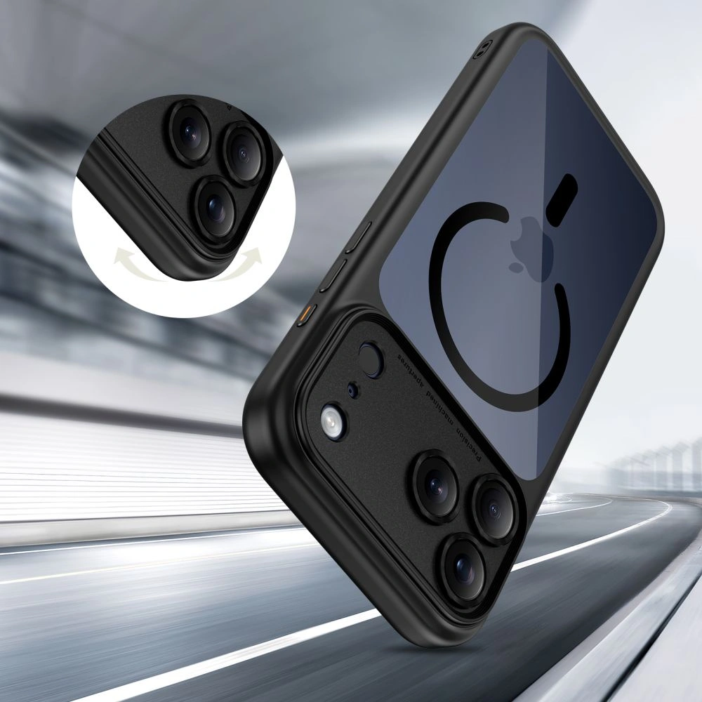 iPhone-17-PRO-MAX-umbris-silikoonist-raami-ja-plastikust-tagusega-MagSafe-MagPeak-must-labipaistev-5 iPhone 17 PRO MAX umbris silikoonist raami ja plastikust tagusega MagSafe MagPeak must labipaistev 5