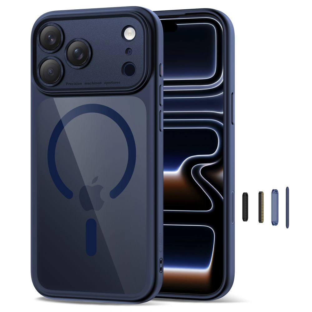 iPhone-17-PRO-MAX-umbris-silikoonist-raami-ja-plastikust-tagusega-MagSafe-MagPeak-tumesinine-labipaistev-1 iPhone 17 PRO MAX umbris silikoonist raami ja plastikust tagusega MagSafe MagPeak tumesinine labipaistev 1