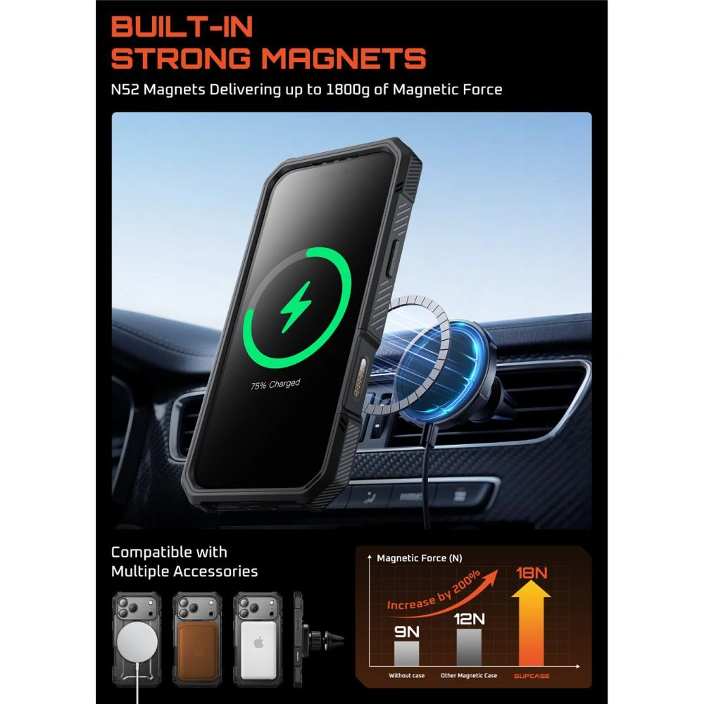 iPhone-17-PRO-umbris-silikoonist-raami-ja-plastikust-tagusega-360-MagSafe-Supcase-Unicorn-Beetle-Grip-PRO-must-4 iPhone 17 PRO umbris silikoonist raami ja plastikust tagusega 360 MagSafe Supcase Unicorn Beetle Grip PRO must 4