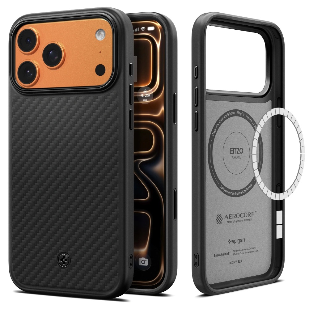 iPhone-17-PRO-umbris-Spigen-Enzo-Aramid-T-MagSafe-aramiidkiust-ja-silikoonist-must iPhone 17 PRO umbris Spigen Enzo Aramid T MagSafe aramiidkiust ja silikoonist must