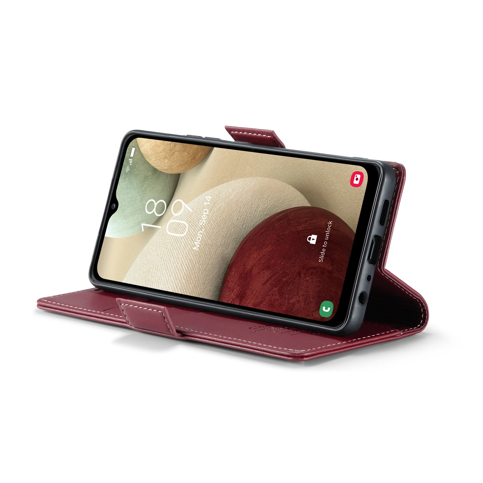 Samsung-Galaxy-A12-raamatkaaned-kunstnahast-RFID-kaartide-kaitsega-Veinipunane-4 Samsung Galaxy A12 raamatkaaned kunstnahast RFID kaartide kaitsega Veinipunane 4