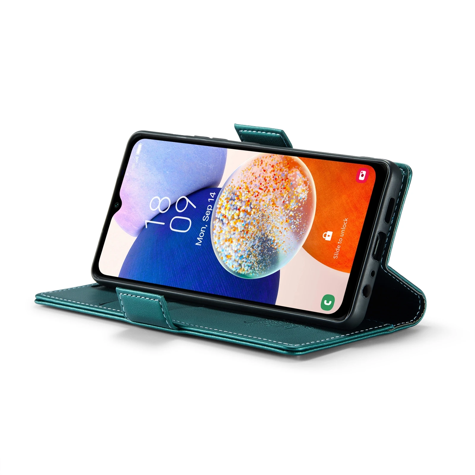 Samsung-Galaxy-A14-raamatkaaned-kunstnahast-RFID-kaartide-kaitsega-Parlsinine-4 Samsung Galaxy A14 raamatkaaned kunstnahast RFID kaartide kaitsega Parlsinine 4