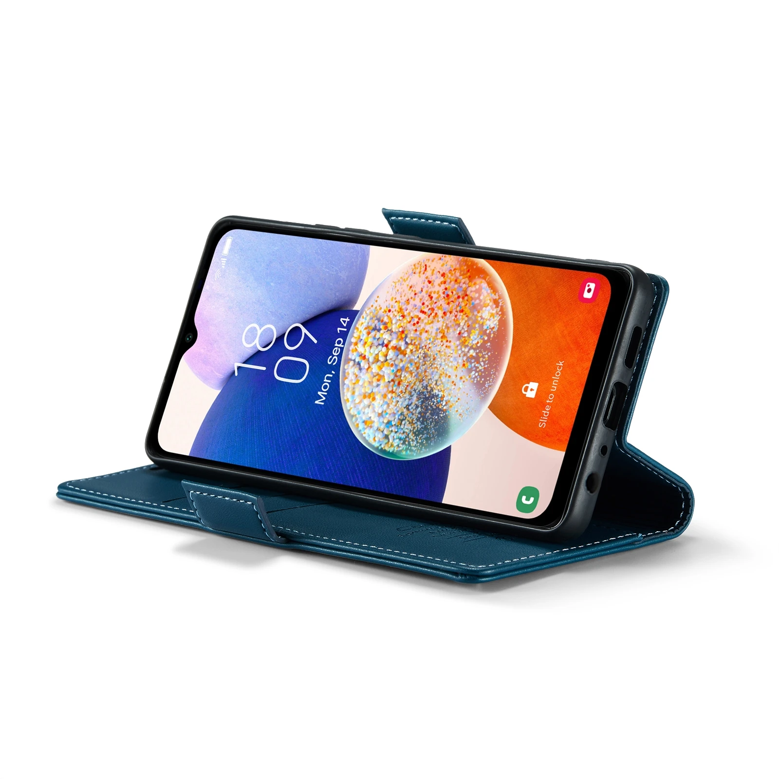 Samsung-Galaxy-A14-raamatkaaned-kunstnahast-RFID-kaartide-kaitsega-sinine-4 Samsung Galaxy A14 raamatkaaned kunstnahast RFID kaartide kaitsega sinine 4